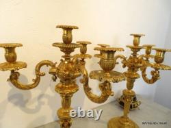 Paire de Candélabres Bronze époque XIXéme Parfait état plusieurs hauteur possibl
