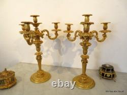 Paire de Candélabres Bronze époque XIXéme Parfait état plusieurs hauteur possibl