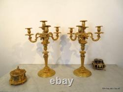 Paire de Candélabres Bronze époque XIXéme Parfait état plusieurs hauteur possibl