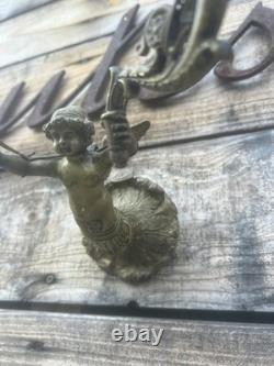 Paire de Chandelier Applique Bronze Doré Ancien Lampe Époque Empire XIXeme