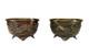 Paire De Coupes Bronze Asie Xixe D&eacute;cor Haute &Eacute;poque Qilin & Ph&eacute;nix Japon Xix&egrave;me