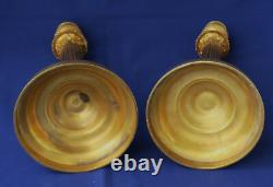 Paire de FLAMBEAUX Bougeoirs Bronze Doré d'Epoque Restauration XIXème Siècle