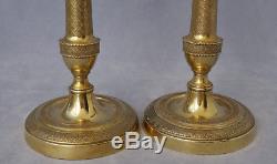 Paire de Flambeaux Bronze Doré Bougeoirs Candlesticks Epoque 1er Empire XIXème