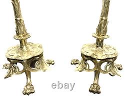 Paire de beaux BOUGEOIRS bronze époque Empire XIXème chandeliers