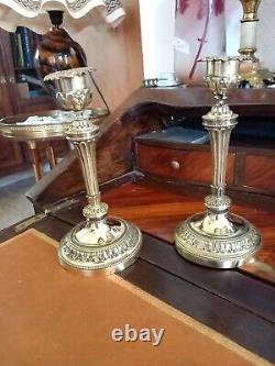 Paire de bougeoir/Flambeaux en bronze de style Louis XVI époque XIXÈME