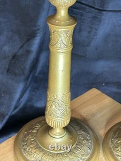 Paire de bougeoirs en bronze Epoque Directoire Fin du XVIIIème