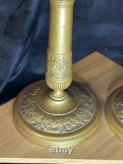 Paire de bougeoirs en bronze Epoque Directoire Fin du XVIIIème