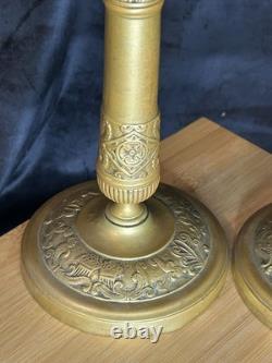 Paire de bougeoirs en bronze Epoque Directoire Fin du XVIIIème