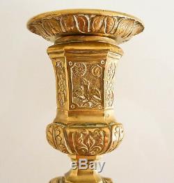 Paire de bougeoirs, haute qualité, bronze d'époque fin XVIII /début XIX ème