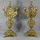 Paire De Chandeliers Napoléon Iii En Bronze Doré, époque Fin Xix ème