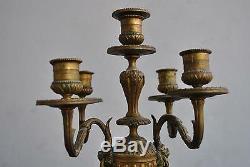 Paire de chandeliers bronze doré époque XIXème