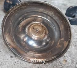 Paire de flambeaux a 3 lumières métal argenté époque XIXème siècle