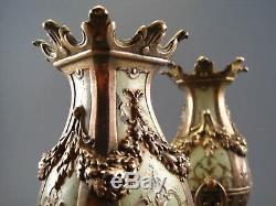Paire de petits vases garniture en bronze doré époque Restauration début XIX ème