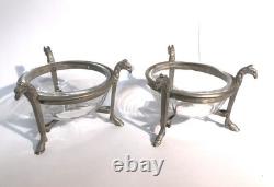 Paire de salerons époque Empire en argent massif XIXème siècle