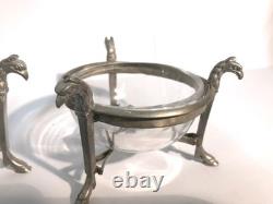 Paire de salerons époque Empire en argent massif XIXème siècle