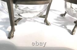 Paire de salerons époque Empire en argent massif XIXème siècle