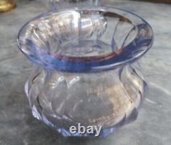 Paire de vases cristal taillé bleu Époque Louis Philippe XIXème
