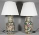 Paire De Vases Lampes En Céramique Chine, époque Fin Xix ème