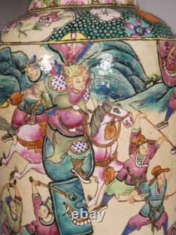 Paire de vases lampes en céramique Chine, époque fin XIX ème