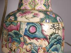 Paire de vases lampes en céramique Chine, époque fin XIX ème
