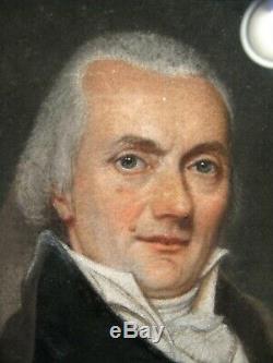 Pastel portrait d'homme époque Restauration XIX ème siècle