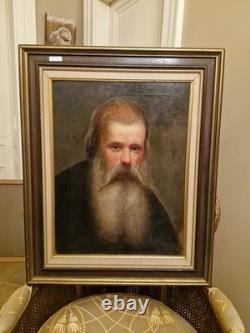 Peinture Ancienne Huile Sur Toile Portrait D'homme, Époque XIX Ème S