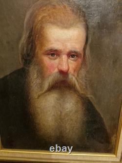 Peinture Ancienne Huile Sur Toile Portrait D'homme, Époque XIX Ème S