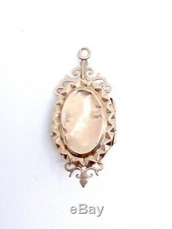 Pendentif porte photo ancien en or 18k et petites perles époque XIXeme