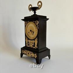 Pendule Bronze Dore Double Patine Charles X Époque restauration XIXe Siècle