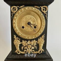 Pendule Bronze Dore Double Patine Charles X Époque restauration XIXe Siècle