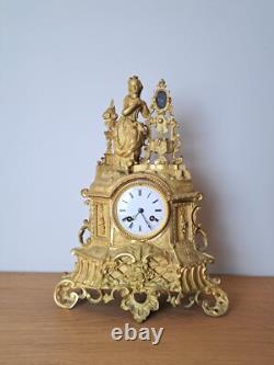 Pendule, Bronze Doré, époque Restauration, XIX°