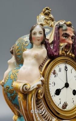 Pendule Signée Porcelaine de Jacob Petit du XIXème Siècle, Epoque Napoléon III