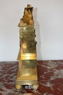 Pendule Troubadour En Bronze Doré Signée Fred Malzahn époque XIXème