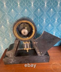 Pendule XIXème, époque Napoléon III, mouvement mercure, en marbre noir