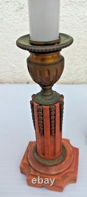 Pendule bronze angelot cassolettes bougeoirs style Louis XVI d'époque XIXème