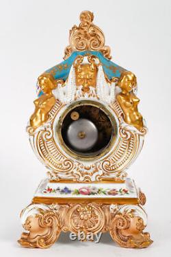 Pendule en Porcelaine de Jacob Petit du XIXème Siècle, Epoque Napoléon III