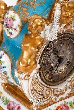 Pendule en Porcelaine de Jacob Petit du XIXème Siècle, Epoque Napoléon III