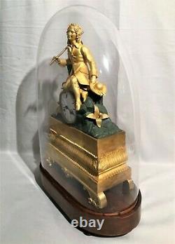 Pendule époque Charles X en bronze à deux patines début XIX ème siècle