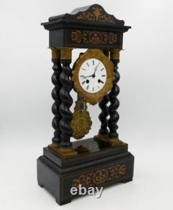 Pendule portique d'époque Napoléon III, XIXe siècle, ancien