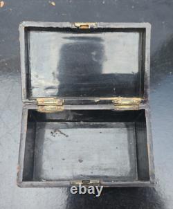 Petit Coffret En Laque De Chine Decor Chinoiseries Epoque Xixeme