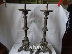 Piques cierges d'église en Bronze. 120 époque début 20 eme siècle