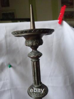 Piques cierges d'église en Bronze. 120 époque début 20 eme siècle
