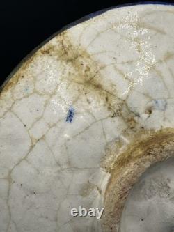 Plat faïence persane décor oiseaux fleurs polychromes époque Kadjar XIXème