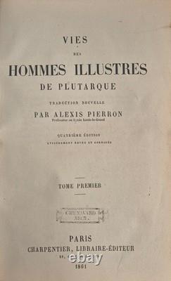 Plutarque Vies des Hommes Illustres 4 Vol. 1861 Reliures d'époque