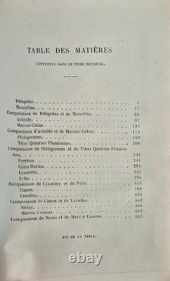 Plutarque Vies des Hommes Illustres 4 Vol. 1861 Reliures d'époque