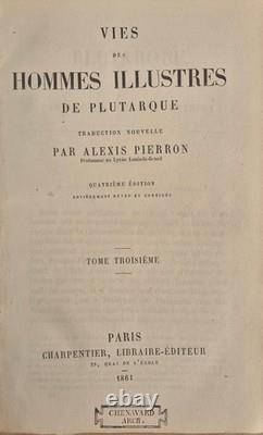 Plutarque Vies des Hommes Illustres 4 Vol. 1861 Reliures d'époque