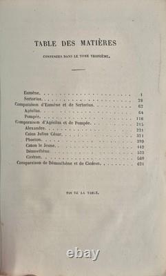 Plutarque Vies des Hommes Illustres 4 Vol. 1861 Reliures d'époque