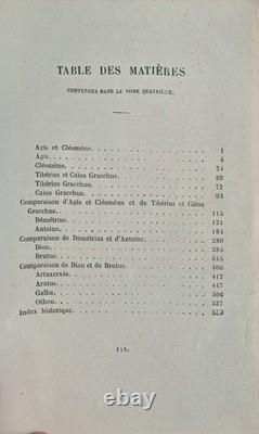 Plutarque Vies des Hommes Illustres 4 Vol. 1861 Reliures d'époque