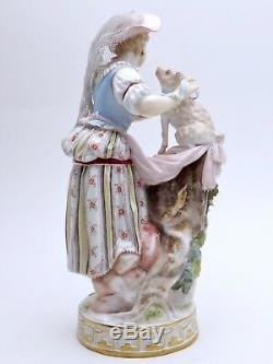 Porcelaine de MEISSEN statuette de Bergère Victor Acier époque XIXeme