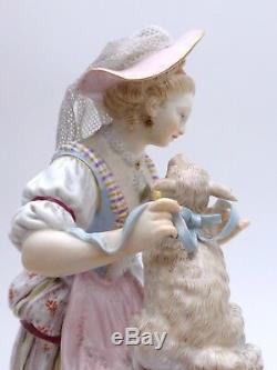 Porcelaine de MEISSEN statuette de Bergère Victor Acier époque XIXeme